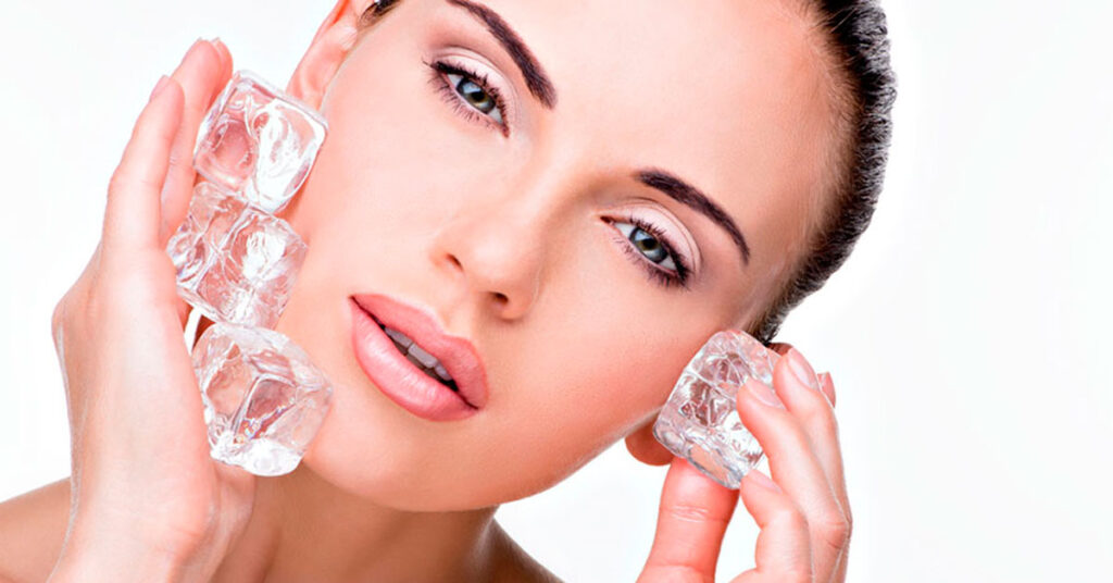 فواید یخ برای زیبایی پوست صورت
