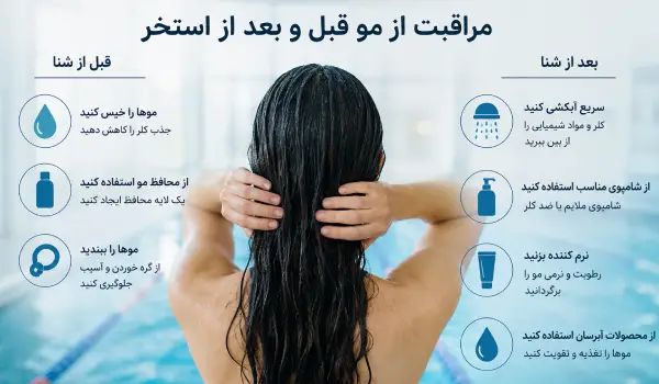 ۷ اشتباه بعد از استخر که موهایتان را خراب می‌کند